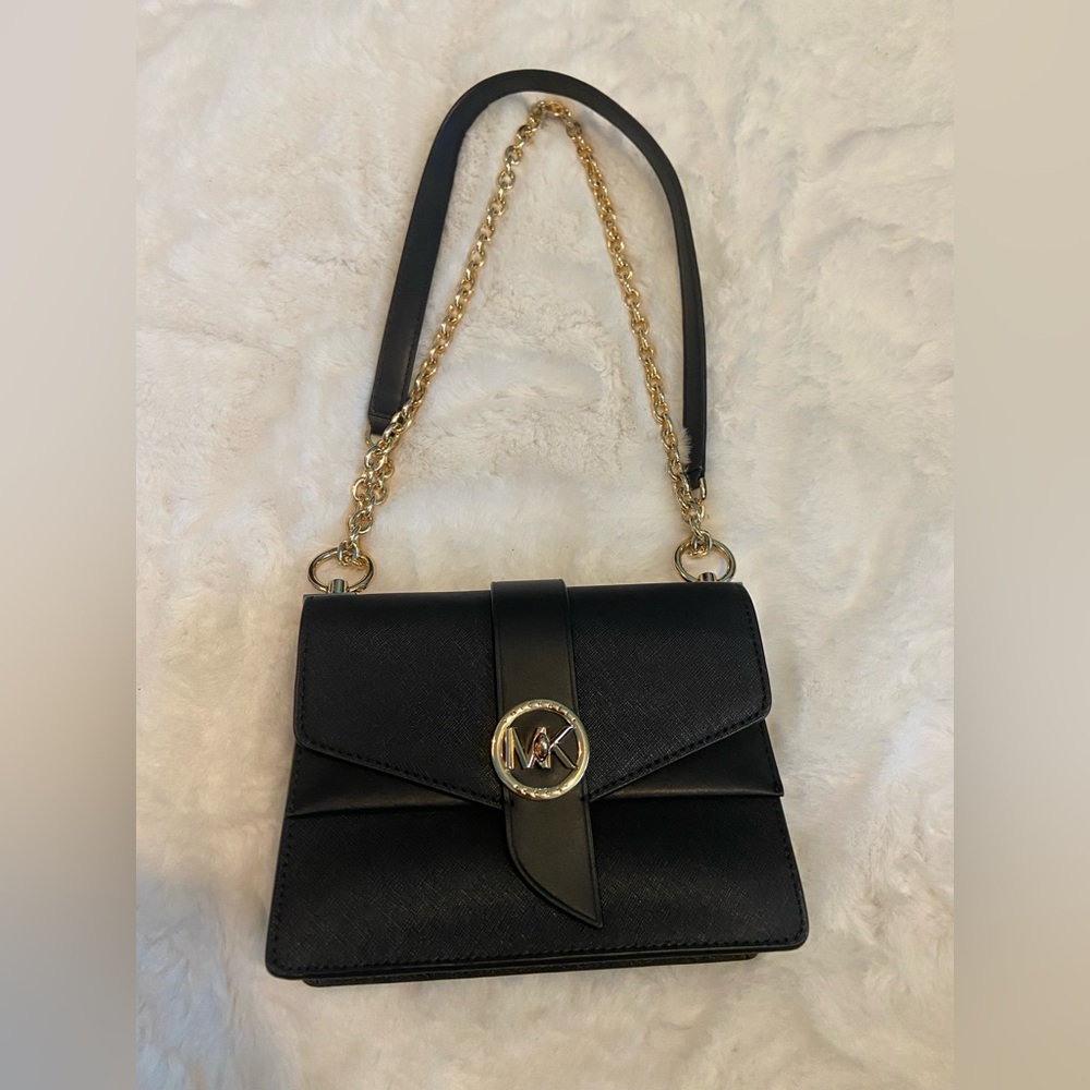 Michael Kors Women's Greenwich Small Saffiano Leather Crossbody Bag Black